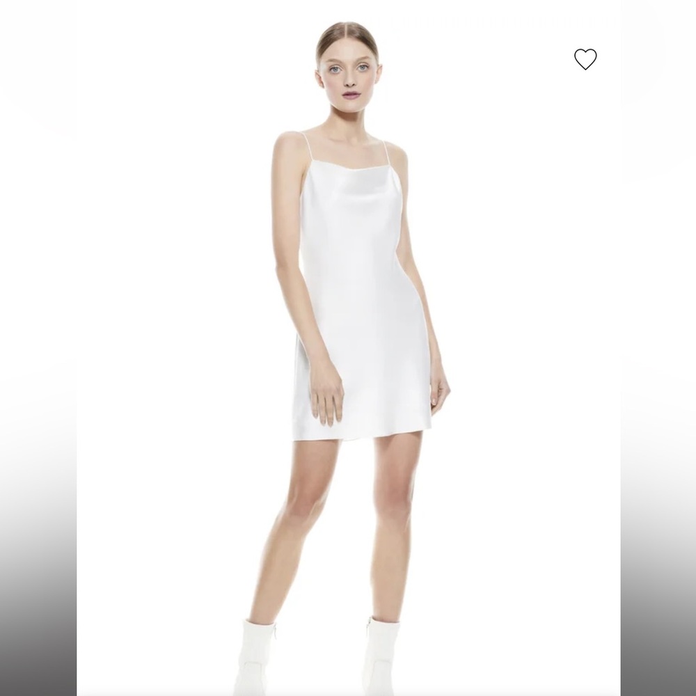 Alice & Olivia Harmony mini slip dress in white